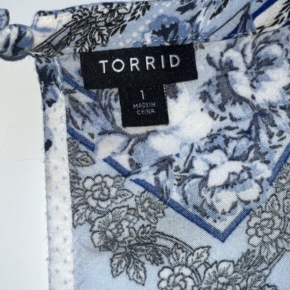 Torrid Floral Print Midi Dress With Sleeveless Design & High-Low Hem - Size 1/1X - Picture 6 of 8